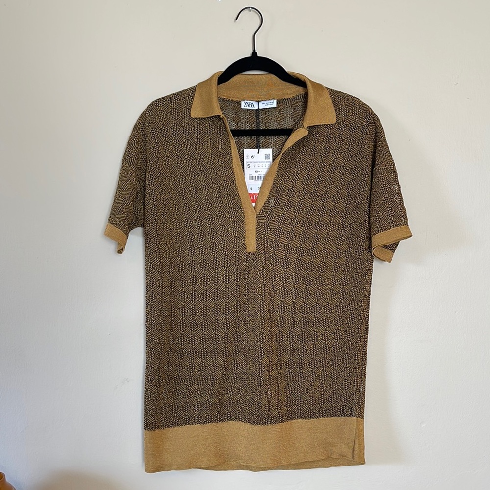 Zara Collared Crochet Top